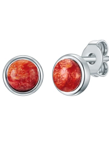 Rafaela Donata Ohrstecker aus Sterling Silber mit Koralle in silber