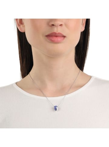 Amor Kette mit Anhänger Silber 925, rhodiniert in Blau