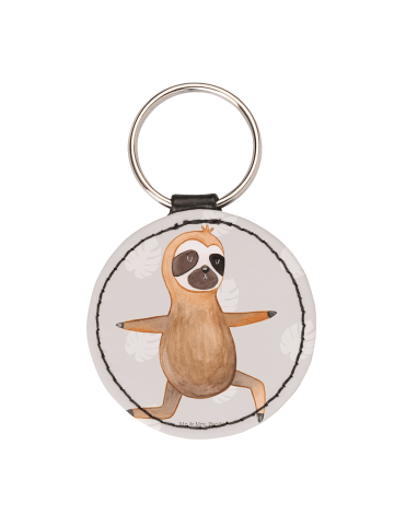 Mr. & Mrs. Panda Anhänger Faultier Yoga ohne Spruch in Grau Pastell