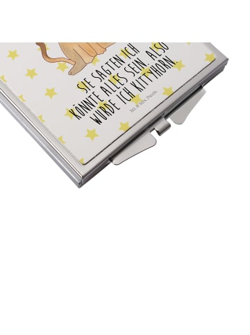 Mr. & Mrs. Panda Handspiegel Einhorn Katze mit Spruch in Weiß