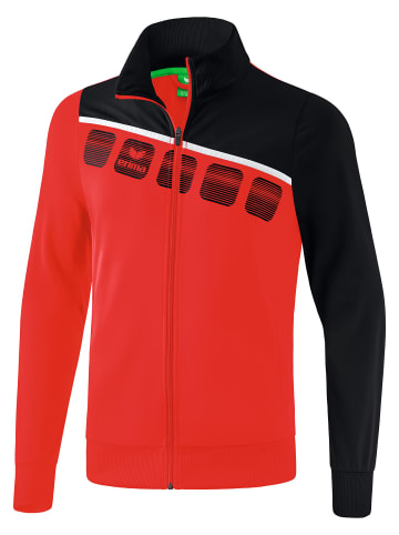 erima 5-C Polyesterjacke in rot/schwarz/weiss