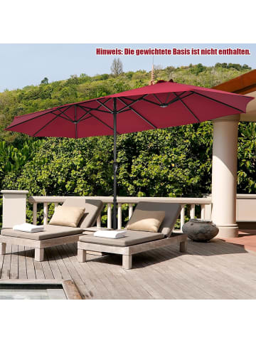 COSTWAY Doppelsonnenschirm 470 x 280 cm in Rot