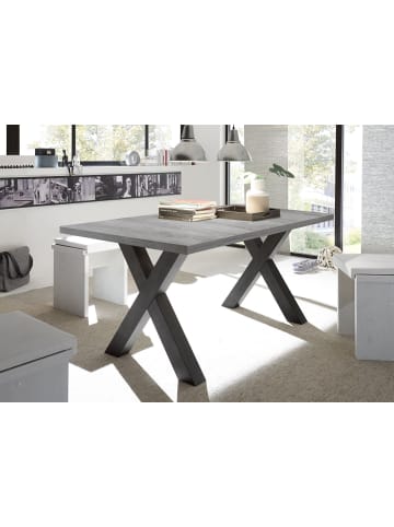 58 aufm Kessel ESSTISCH ausziehbar Eike 7 160 x 90 x 75 Esszimmertisch Schwarzstahl/Beton