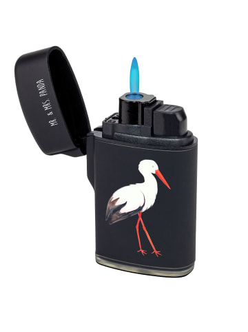 Mr. & Mrs. Panda Feuerzeug Storch ohne Spruch in Schwarz