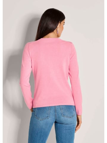 MADELEINE Leichtes Feinstrick-Oberteil mir Rundhals in himbeersorbet / melange