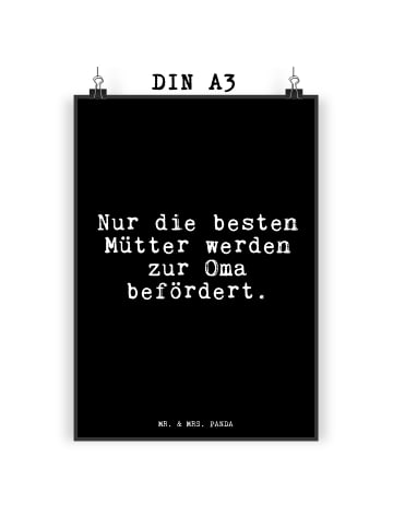 Mr. & Mrs. Panda Poster Nur die besten Mütter... mit Spruch in Schwarz