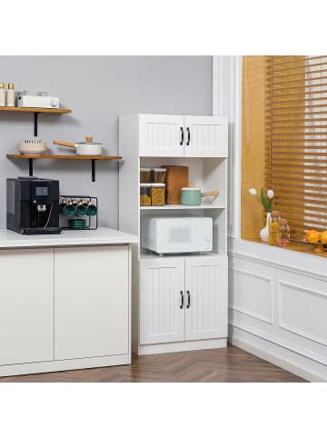 HOMCOM Küchenschrank-70L x 40B x 170H cm-Weiß