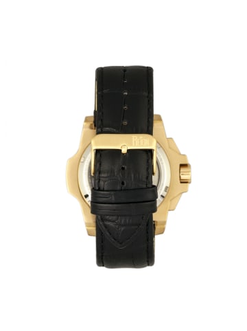 Reign Commodus Automatikuhr mit Skelett-Lederarmband in Gold/Silver