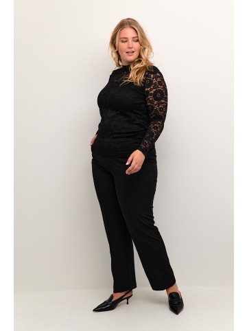 KAFFE curve Langarm-Bluse KCelga in Black Deep