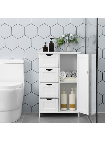 VASAGLE Badezimmerschrank Sofie in Weiß - (B)30 x (H)82 x (T)55 cm