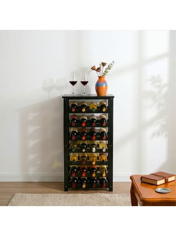 relaxdays Weinregal in Schwarz - (B)47 x (H)94 x (T)26 cm