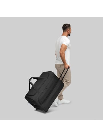 Redolz Duffle Essentials 2-Rollen Reisetasche Set 2-tlg. L+L mit Dehnfalte in black