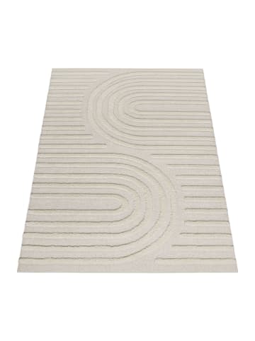 KADIMA DESIGN Hochflor Teppich Shaggy Struktur 3D Schlafzimmer in Creme