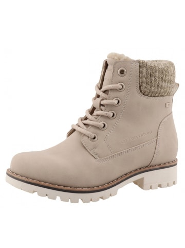 Tom Tailor Schnürstiefel  in Beige
