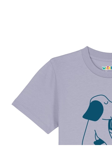 wat? Apparel T-Shirt Mädchen und Hund in Lavender