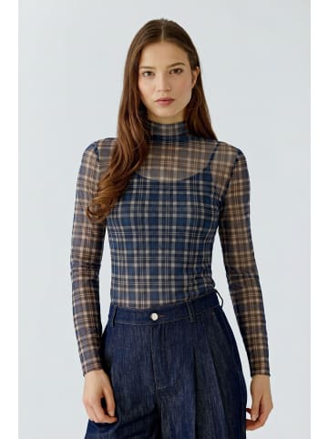 Oui Langarmshirt in dk blue camel