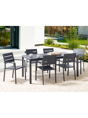 Beliani Esstisch VERNIO in Schwarz - (W) 90 x (H) 76 x (L) 180 cm