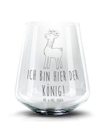Mr. & Mrs. Panda Blümchentail Glas Lama König mit Spruch in Transparent