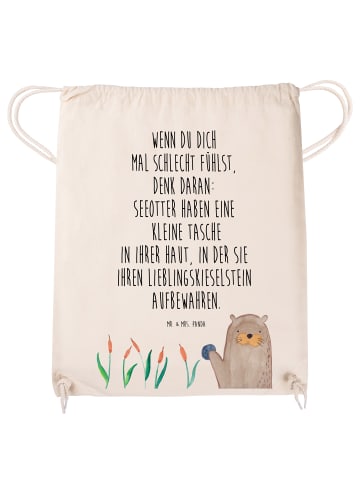 Mr. & Mrs. Panda Sportbeutel Otter Stein mit Spruch in Creme