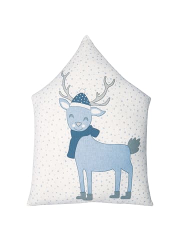 Greengate Kissenhülle mit Print KIDS - Deer in Blau