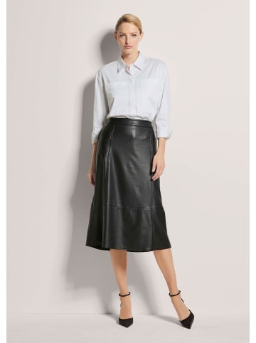 MADELEINE Leder-Look Midi-Rock mit Reißverschluss in schwarz