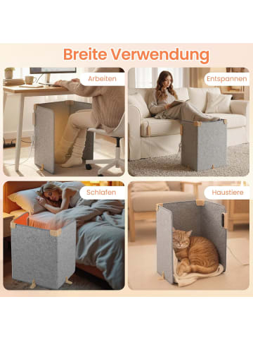 COSTWAY elektrisch Beinwärmer unter dem schreibtisch in Grau