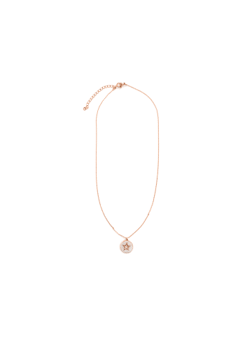 Luxenter necklace in polished metal and zirconia alloy with an 18k rose gold finish Lypil