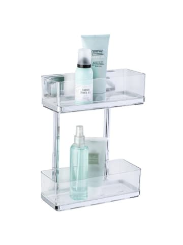 Wenko Rechteckiges Badregal QUADRO, Vacuum-Loc, für Dusche in Transparent, 14 x 33 cm