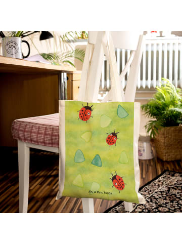 Mr. & Mrs. Panda Tote Bag Marienkäfer Design Design ohne Spruch in Weiß