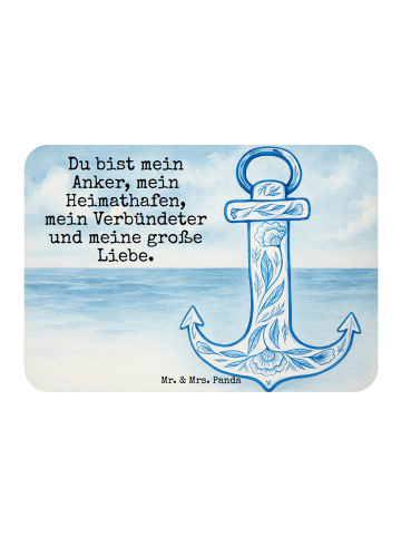 Mr. & Mrs. Panda Kühlschrankmagnet Anker Blau Design mit Spruch in Weiß