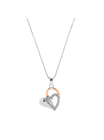 Amor Kette mit Anhänger Silber 925, rhodiniert+rosévergoldet in Bicolor