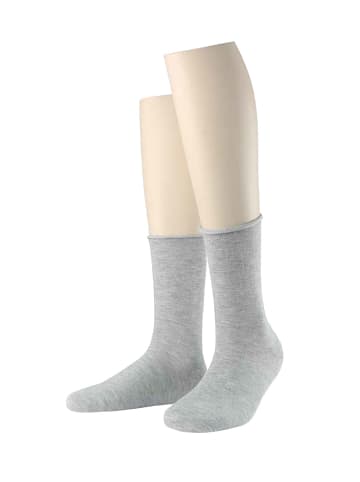 Wilox Socken CASHMERE mit Rollrand in silber