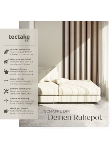 tectake Akustikpaneele aus MDF und Echtholzfurnier - Eiche hell