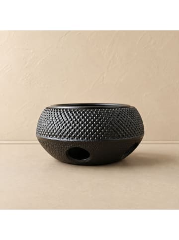 AROMELIO Gusseiserner Teewärmer HOSHI in Schwarz, (B) 15 x (H) 8 x (L) 15 cm