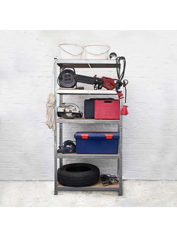 relaxdays 2x Schwerlastregal in Silber - (B)90 x (H)180  x (T)40 cm