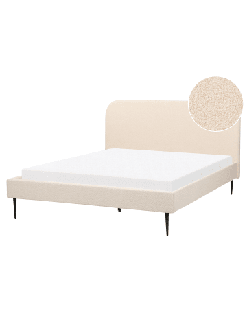 Beliani 2-tlg Doppelbett FLAYAT in Beige/Schwarz