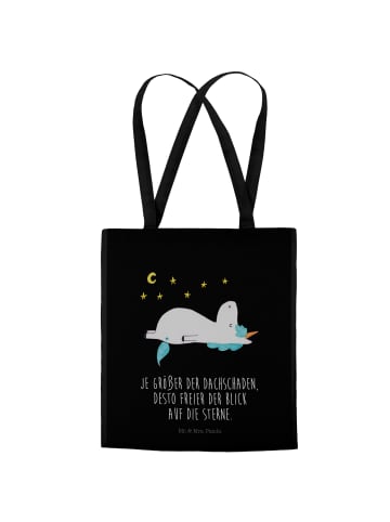 Mr. & Mrs. Panda Stoffbeutel Einhorn Sternenhimmel mit Spruch in Schwarz