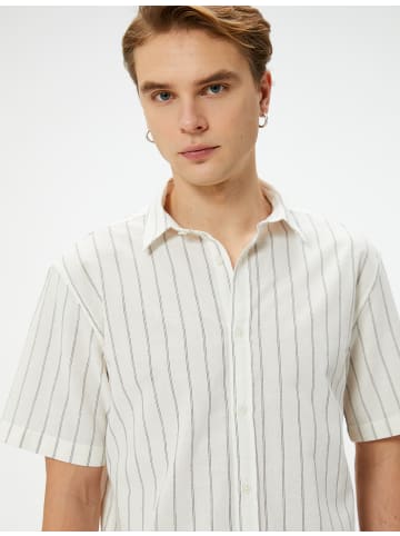 KOTON Shirt in Beige Gestreift