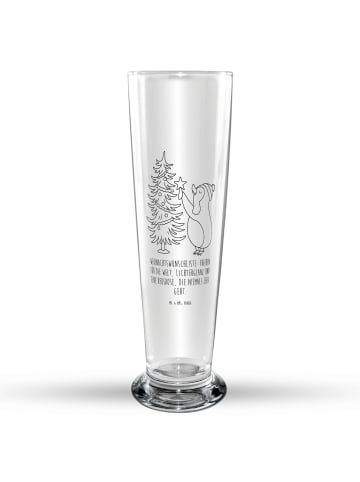 Mr. & Mrs. Panda Trinkglas Pinguin Weihnachtsbaum mit Spruch in Transparent