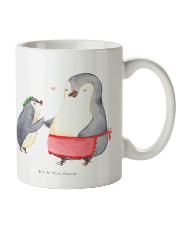 Mr. & Mrs. Panda Haferl Pinguin mit Kind ohne Spruch in Weiß