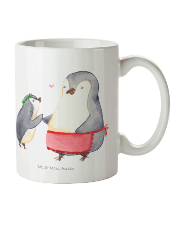 Mr. & Mrs. Panda Kindertasse Pinguin mit Kind ohne Spruch in Weiß