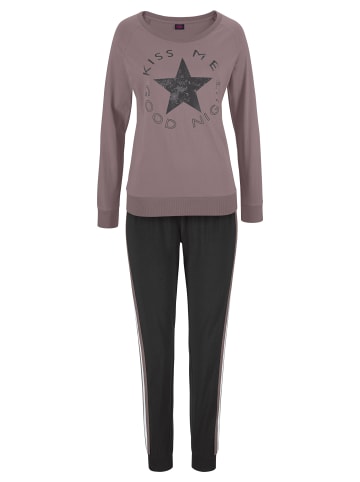 Buffalo Pyjama in mauve-schwarz