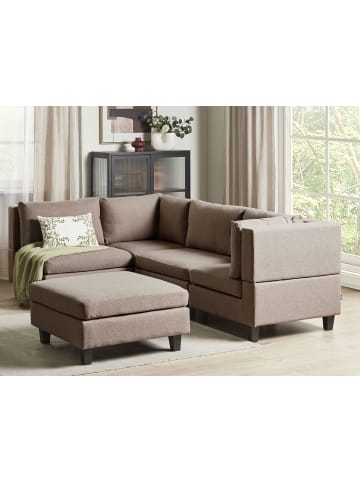 Beliani 5-tlg Modulsofa UNSTAD in Braun/Schwarz