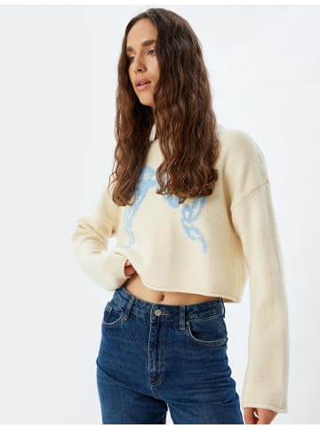 KOTON Sweater in Beige Gemustert