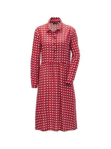 GOLDNER Kurzgröße:  Bequemes Freizeitkleid in modischem Druck in teerose / gemustert