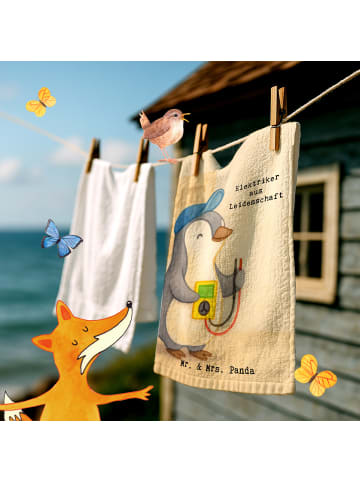 Mr. & Mrs. Panda Kinderhandtuch Elektriker Leidenschaft Design m... in Weiß