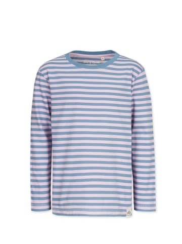 Band of Rascals Longsleeve " Striped " in aegean-blue-faded-pink