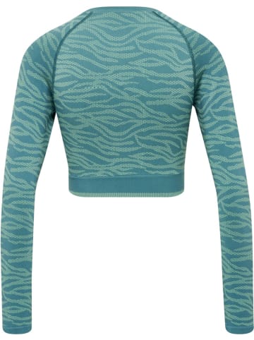 Hummel Longsleeve "Mt Saga Seamless Crop T-Shirt Ls" in Blau