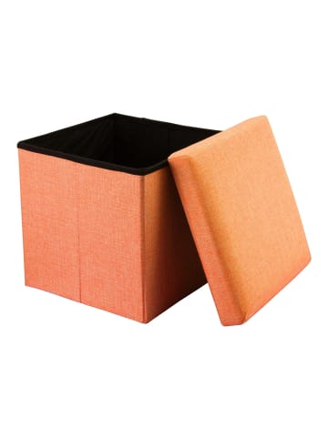 Intirilife Faltbarer Sitzhocker 30x30x30 cm in MANDARINEN ORANGE