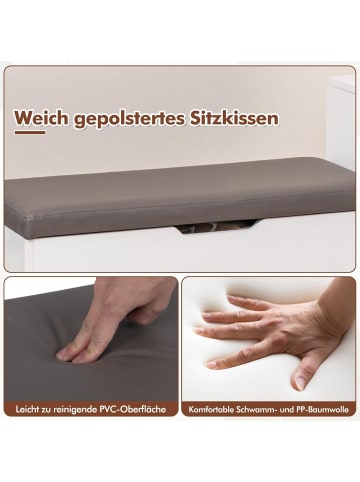 COSTWAY Schuhbank mit Klappdeckel 100cm in Weiß